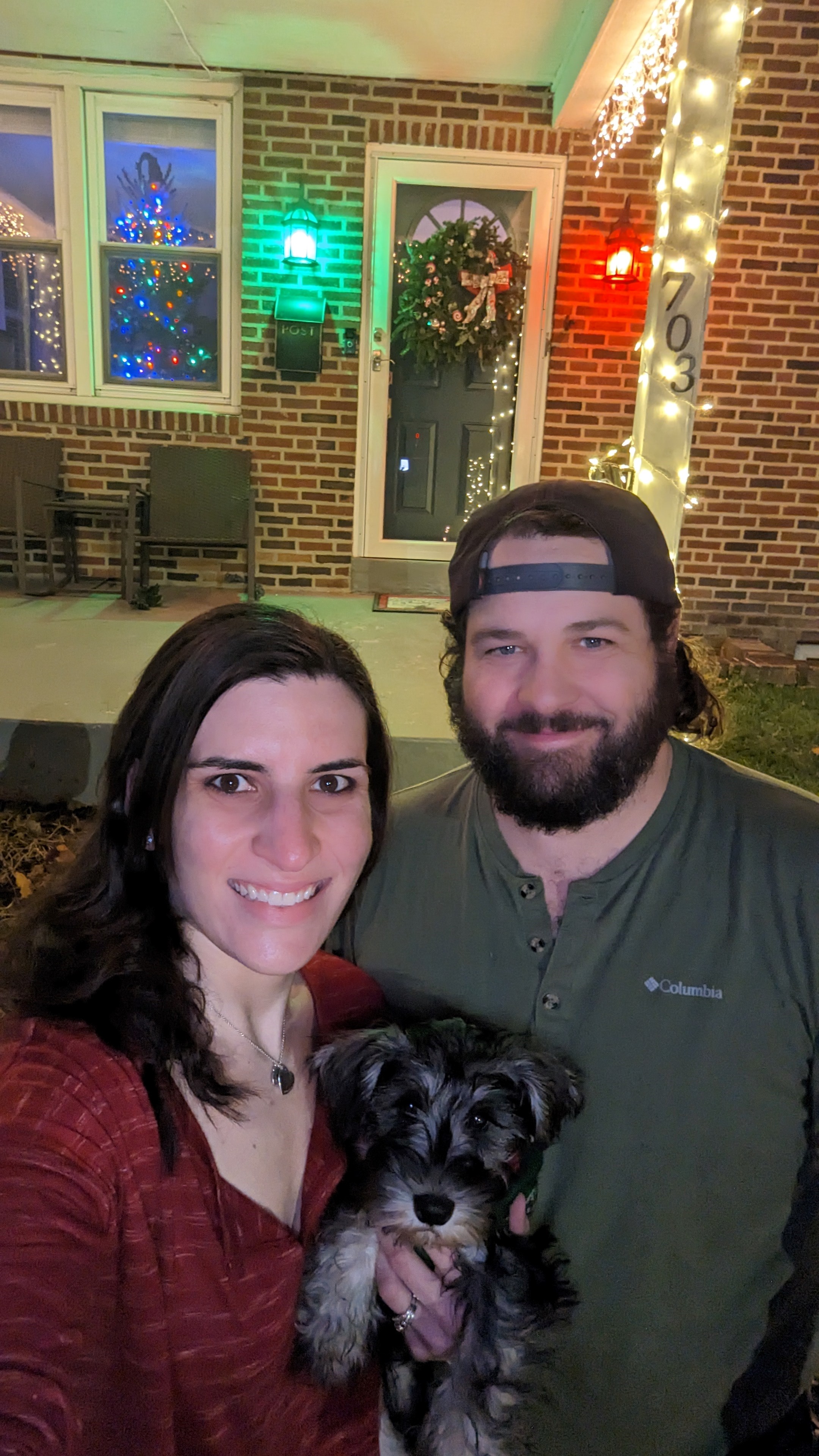 Ashley Joyce, husband and dog