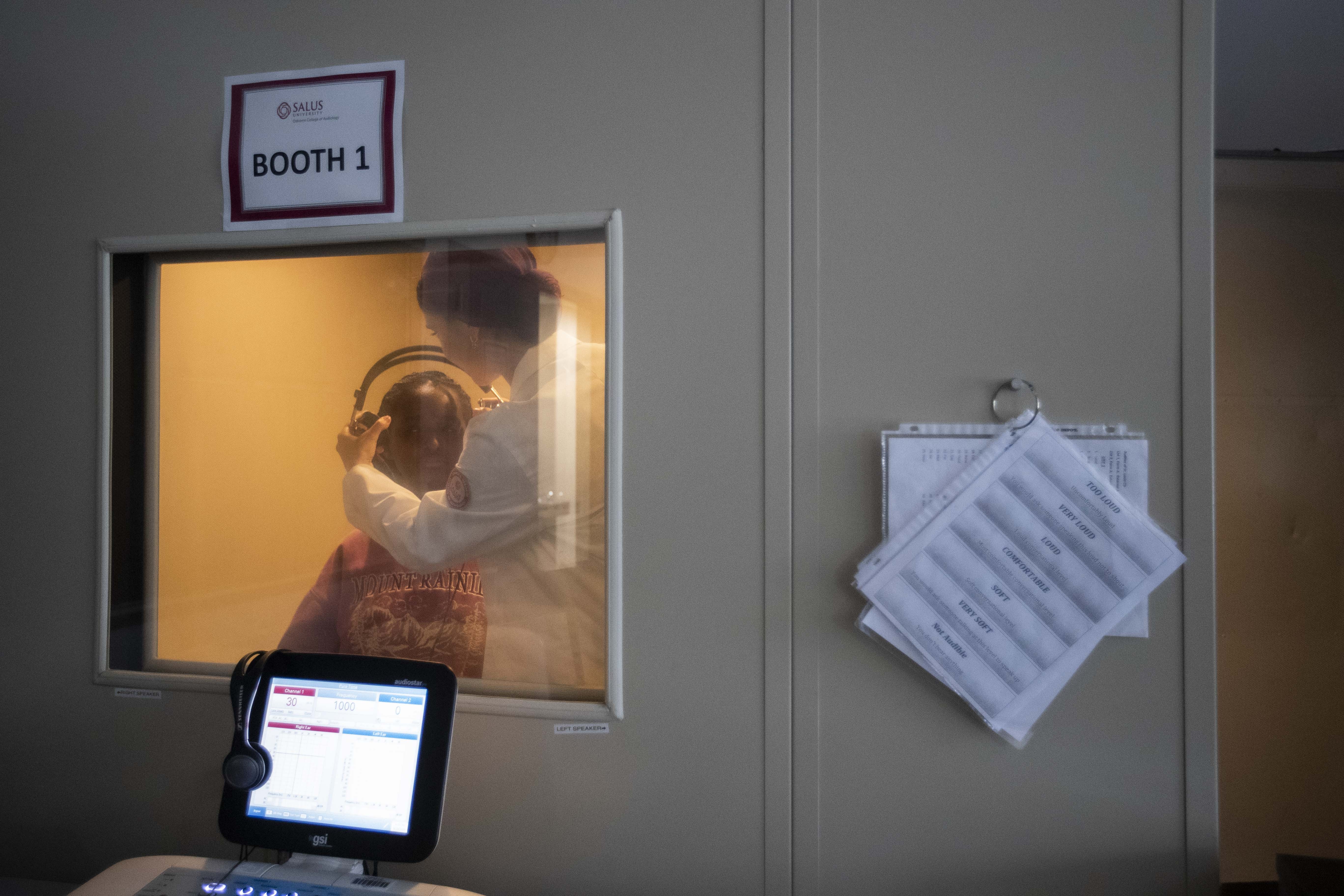 Patient is sound booth with student pic2