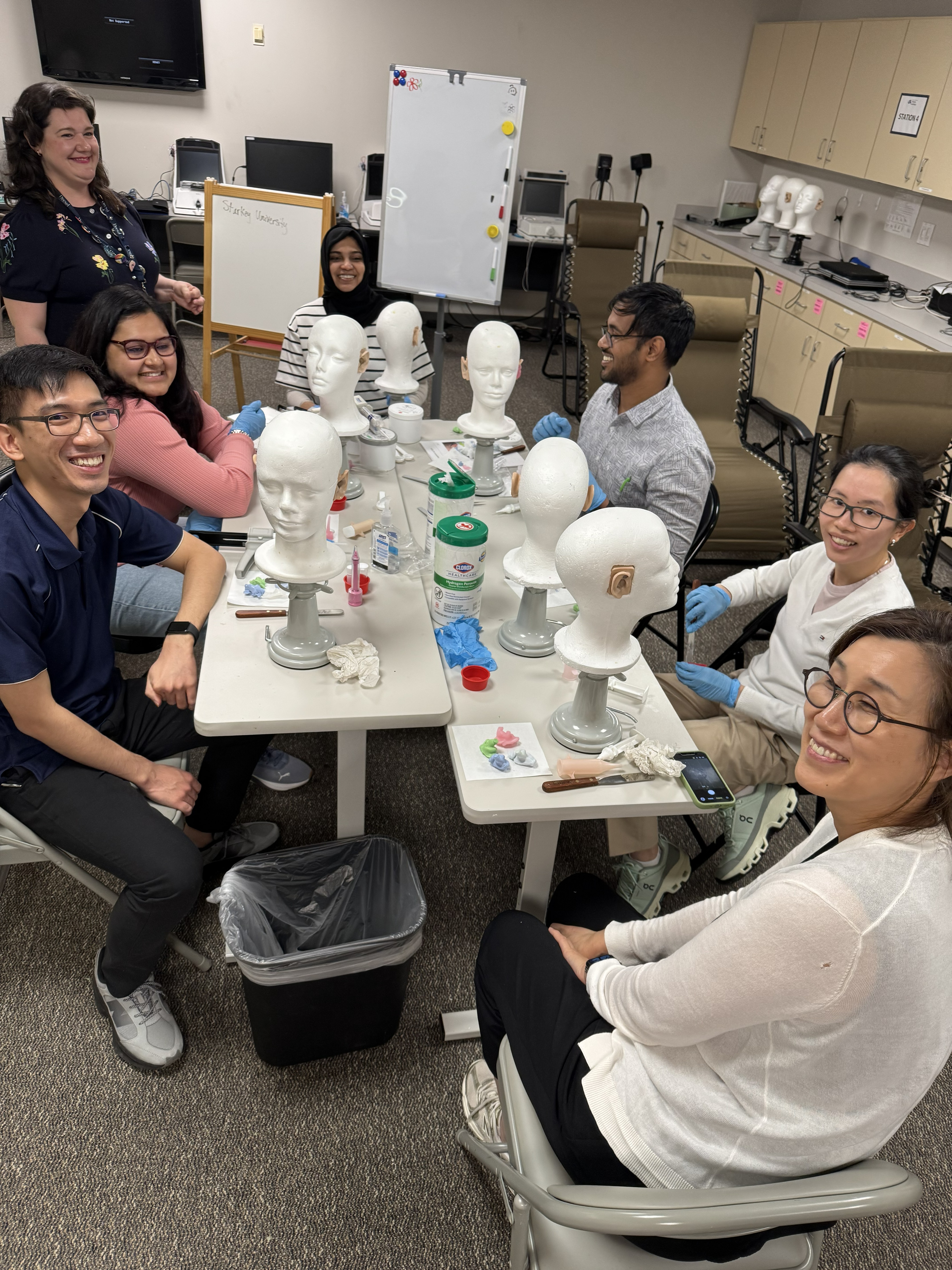 AUD Distance Ed students in the hearing lab
