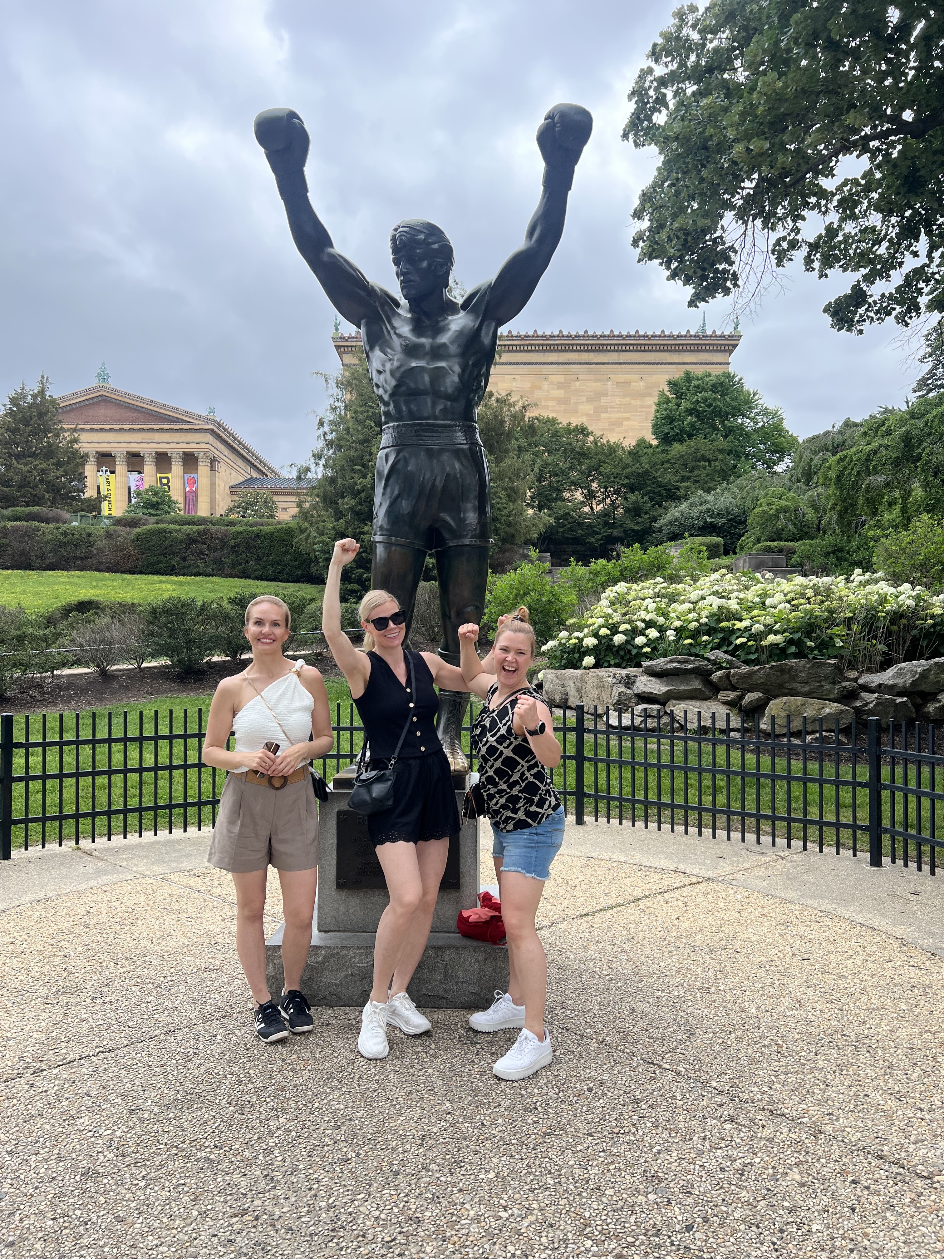 Finnish students visit the Rocky statue 
