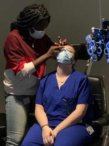 Optometry examination in optometry lab