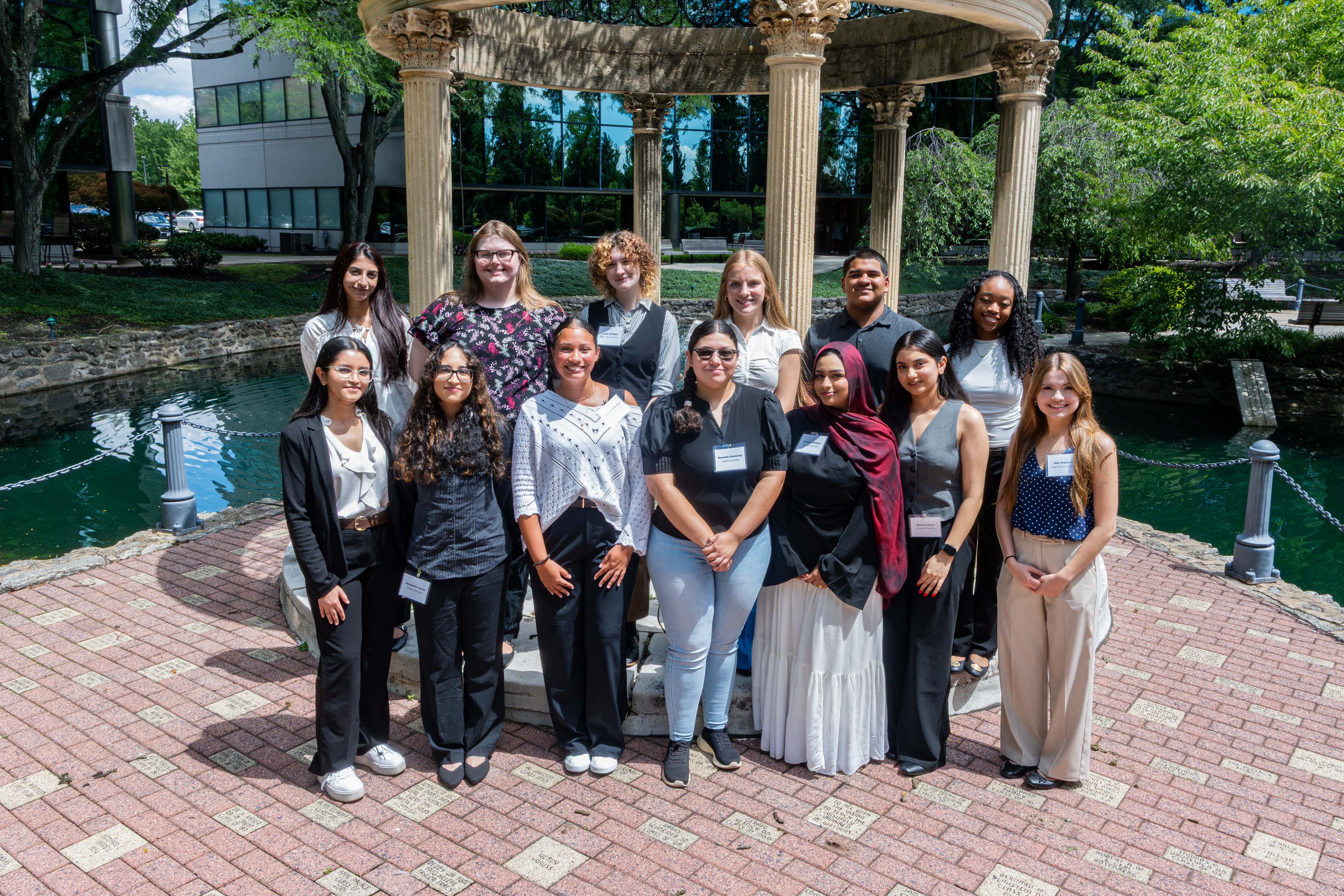 Group two of OLE students at the gazebo