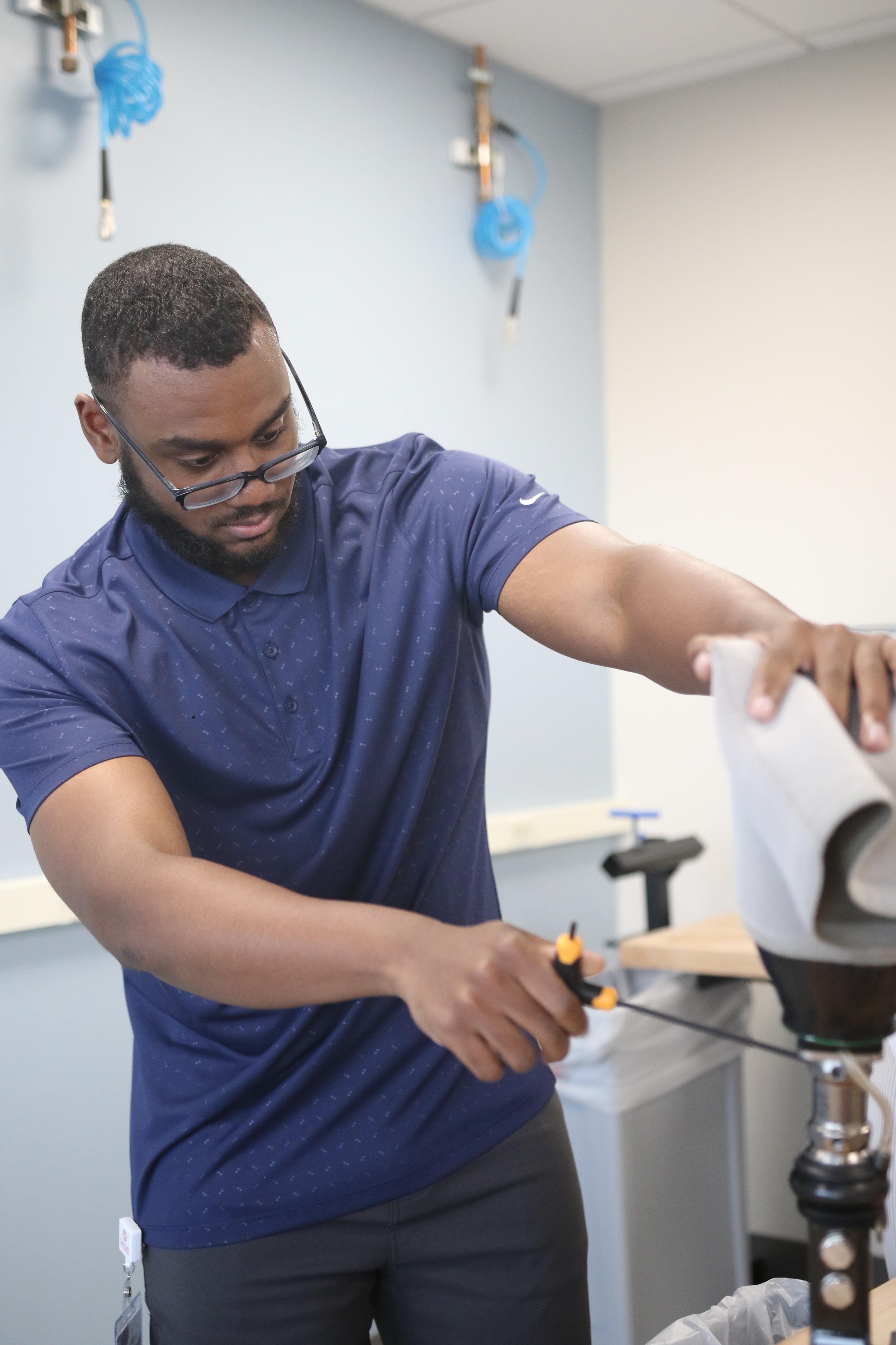 O&P student in lab pic1