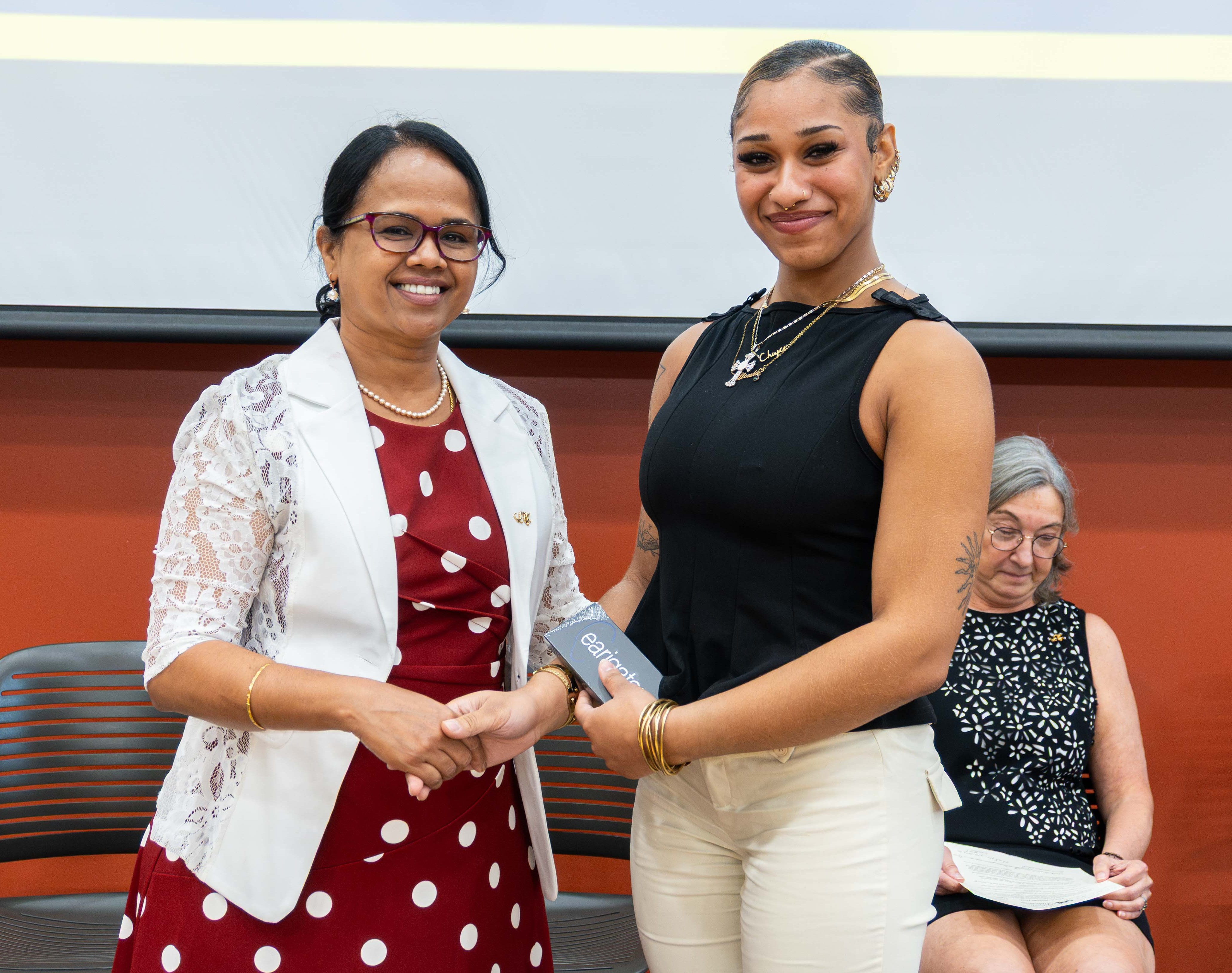Dr. Aravamudhan and AUD student Karletta Austin