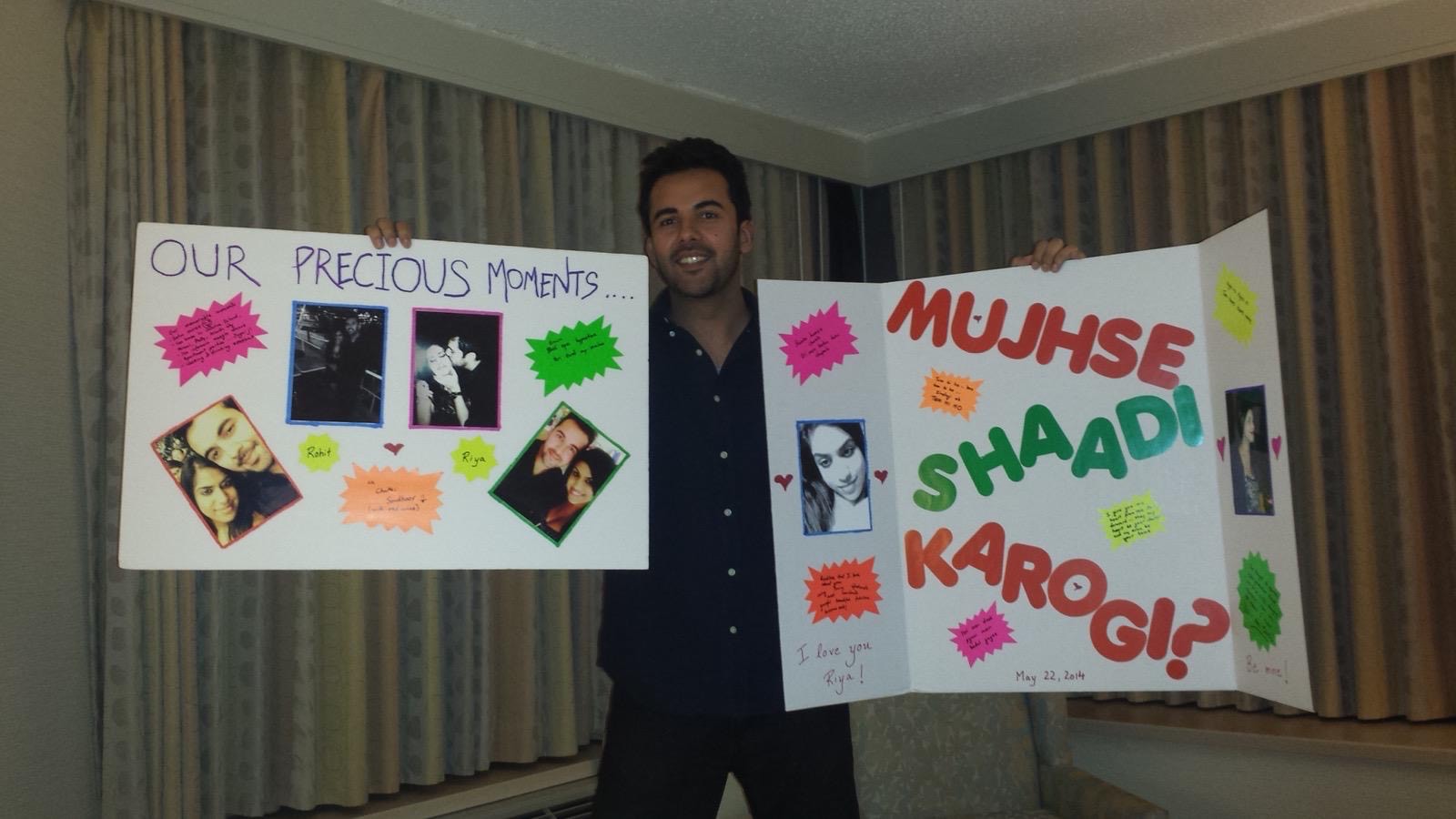 Rohit's marriage proposal sign