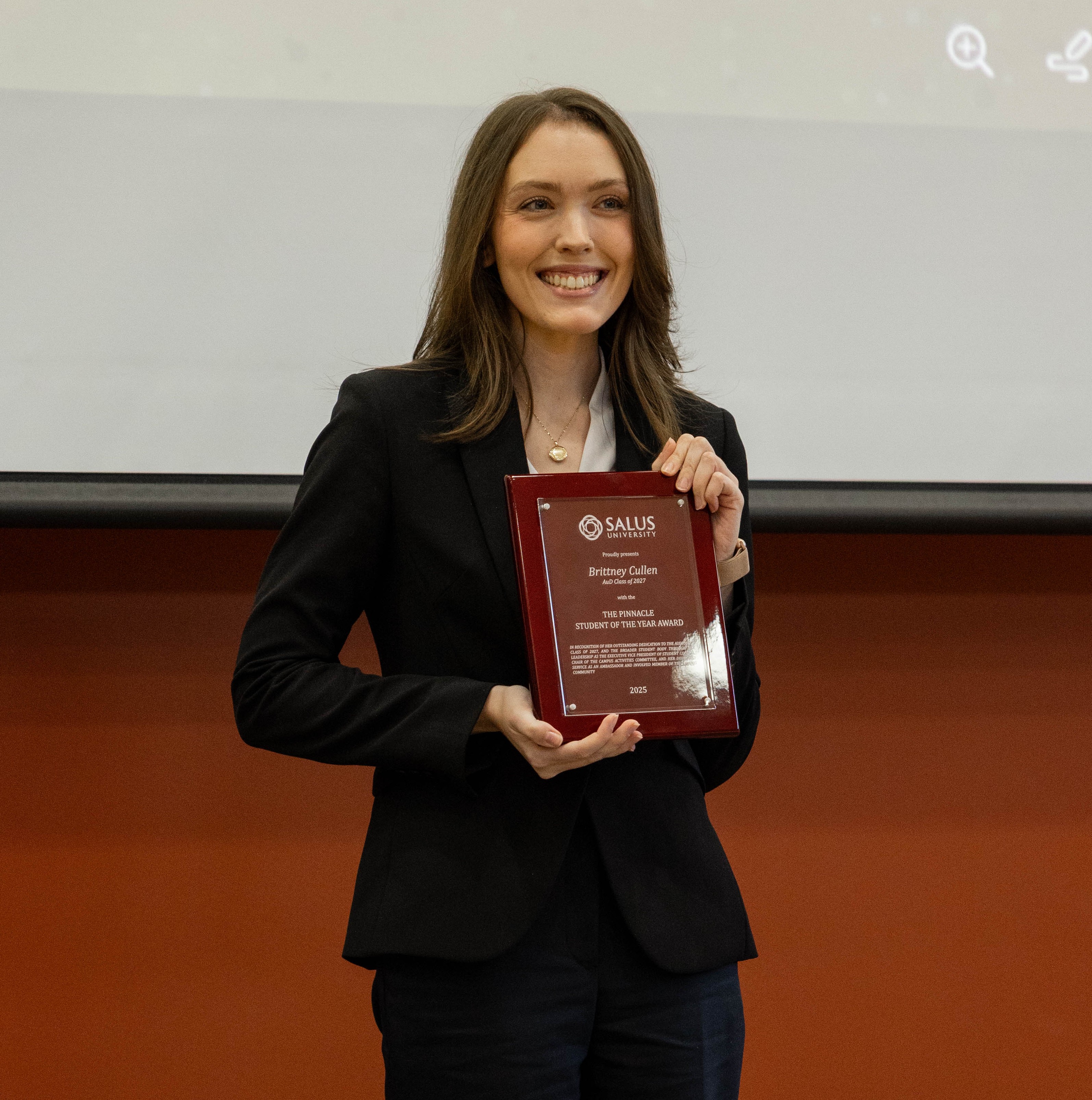 Brittney Cullen with plaque pic