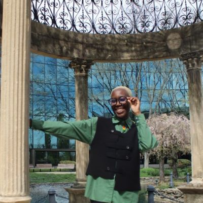 Rachel AB under the gazebo