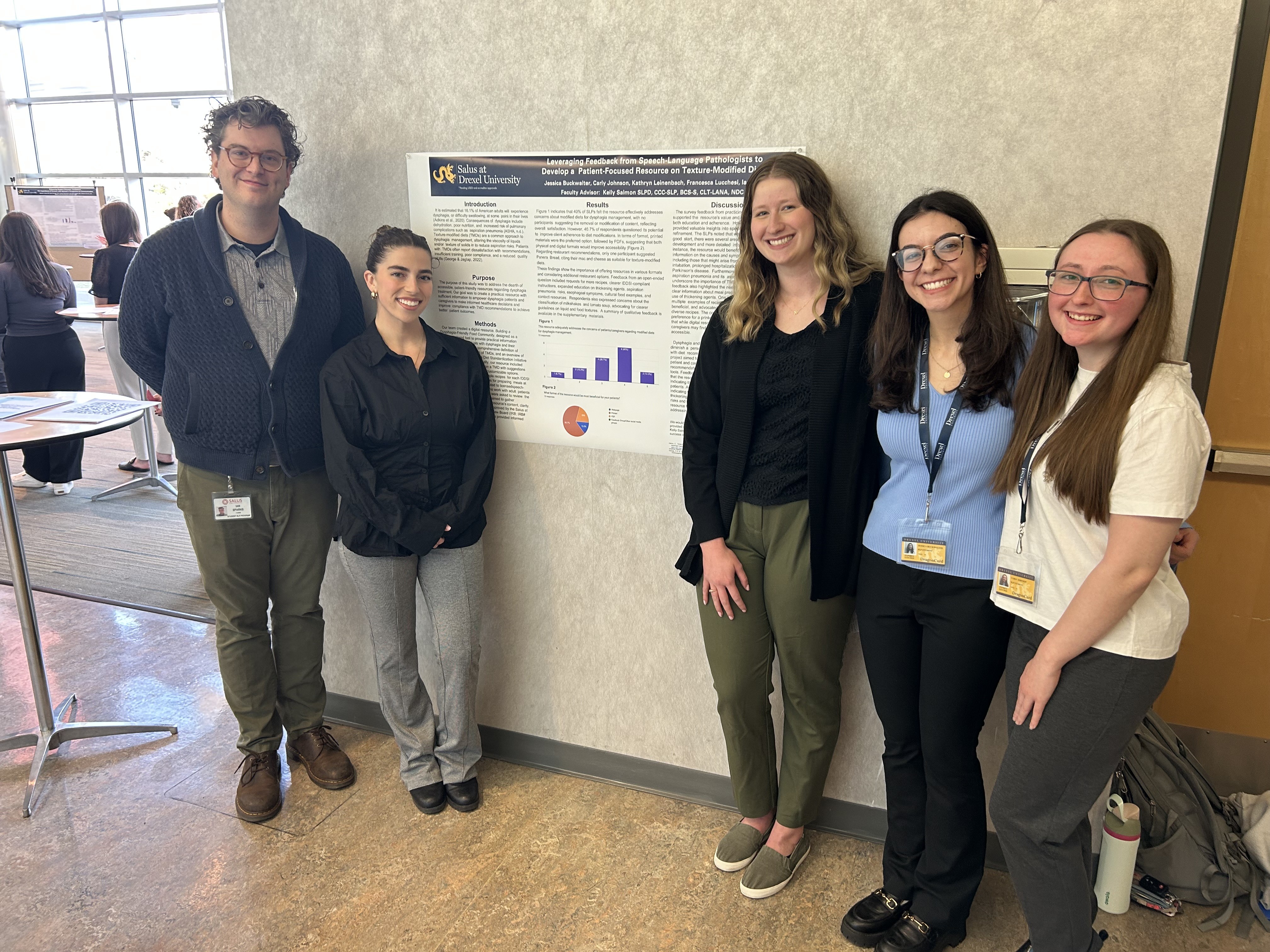 SLP students in front of Capstone poster