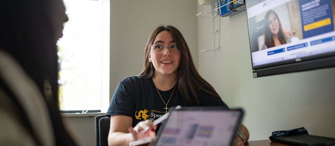 SLP session with client