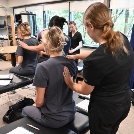 OT students practicing in class