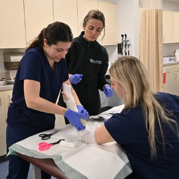 PA students practicing casting and splinting