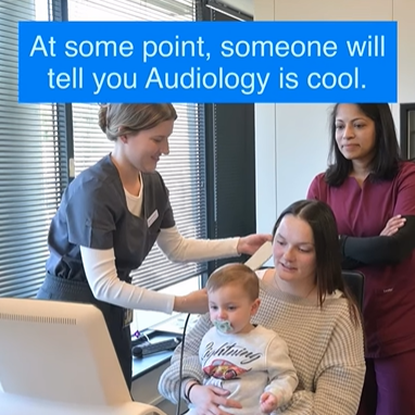 audiology student treating a pediatric patient