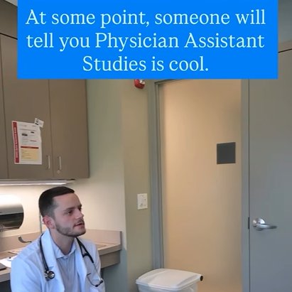 PA student in exam room with patient