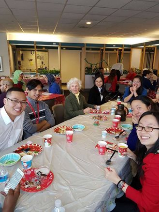 international students holiday party