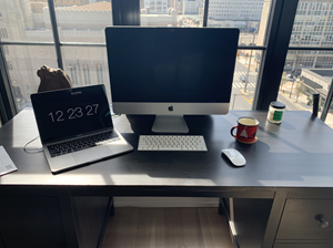 desk with window view