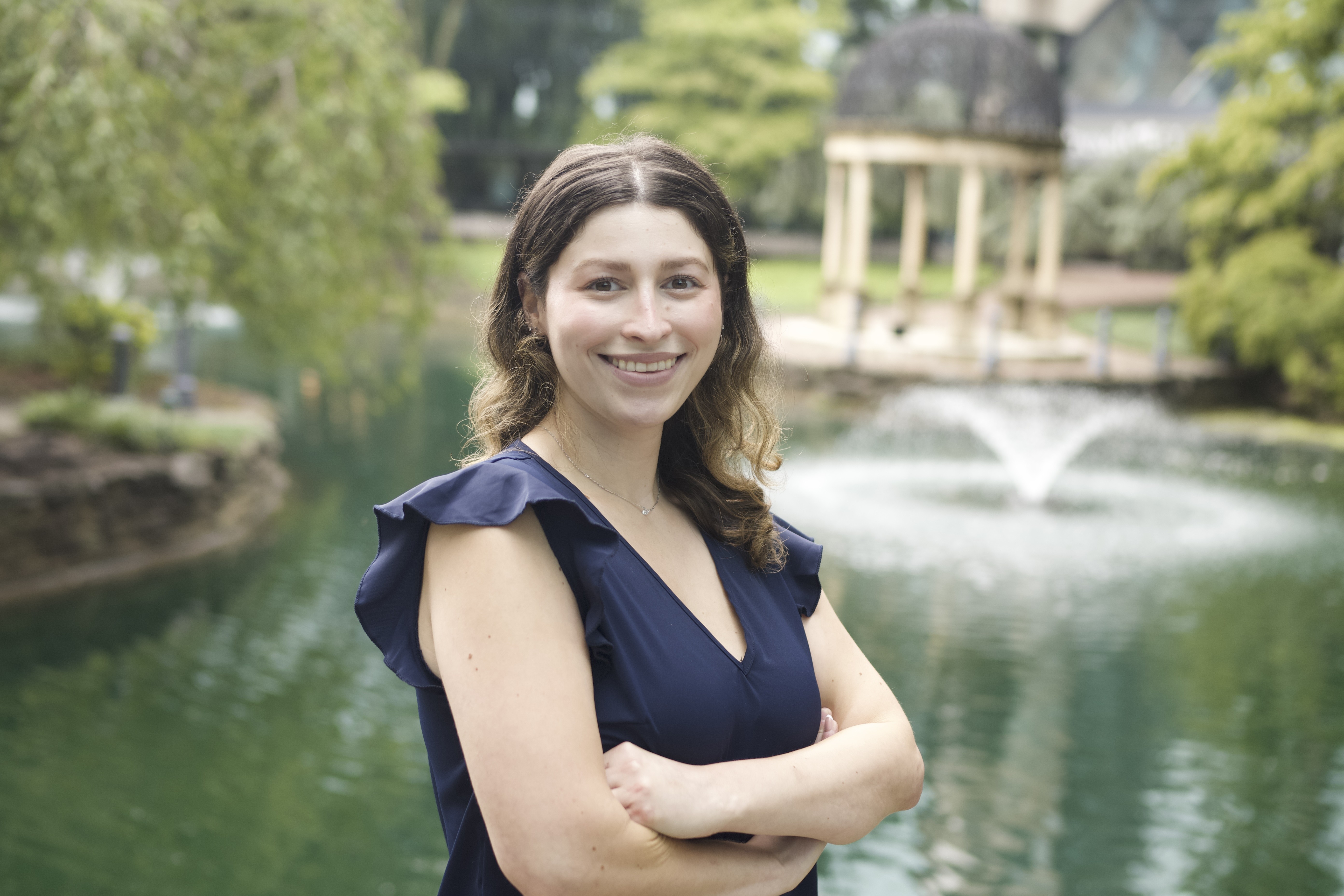 Anna Kopelove in front of the gazebo