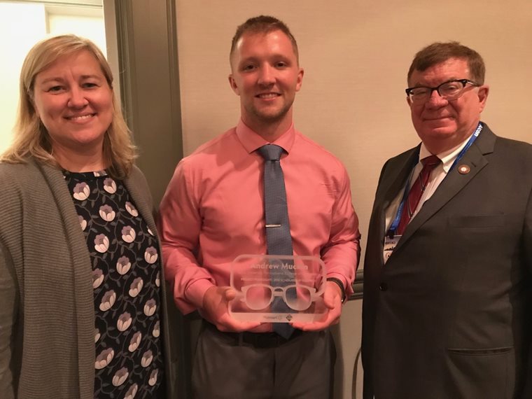 Drs. Trego and Eckert with Andrew holding his award