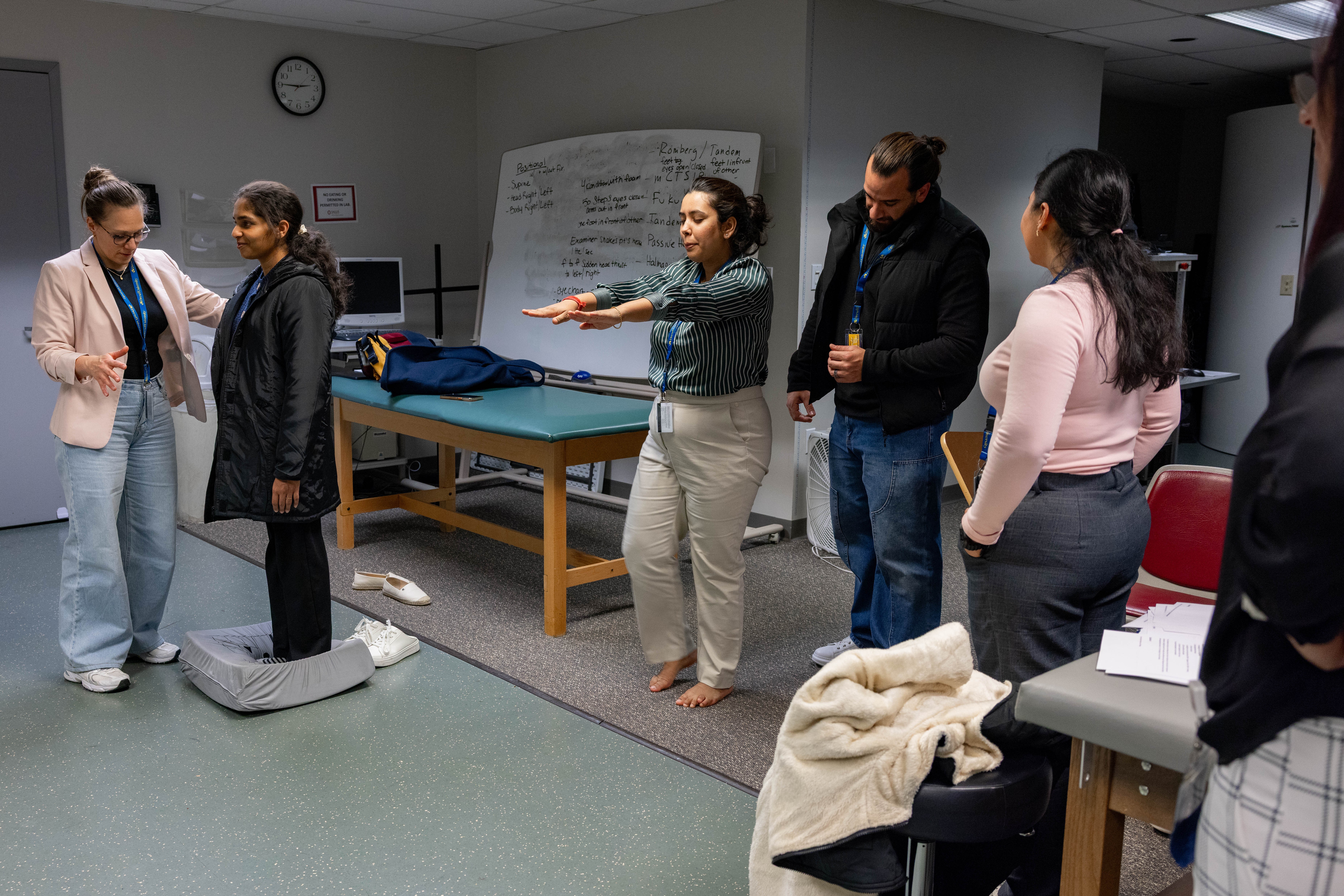 AUD distance ed students practice in lab pic1
