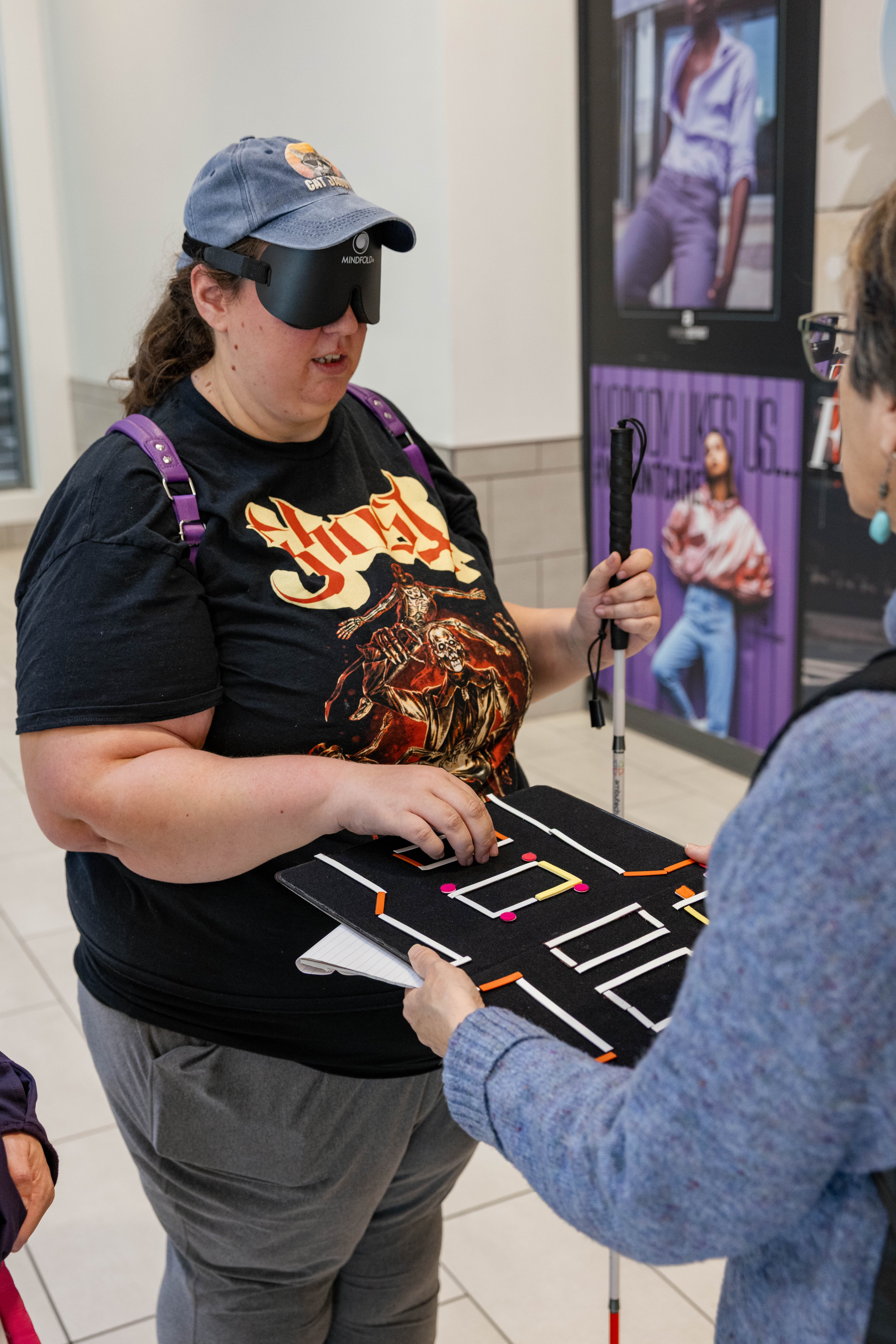 BLVS student examines braille map pic2
