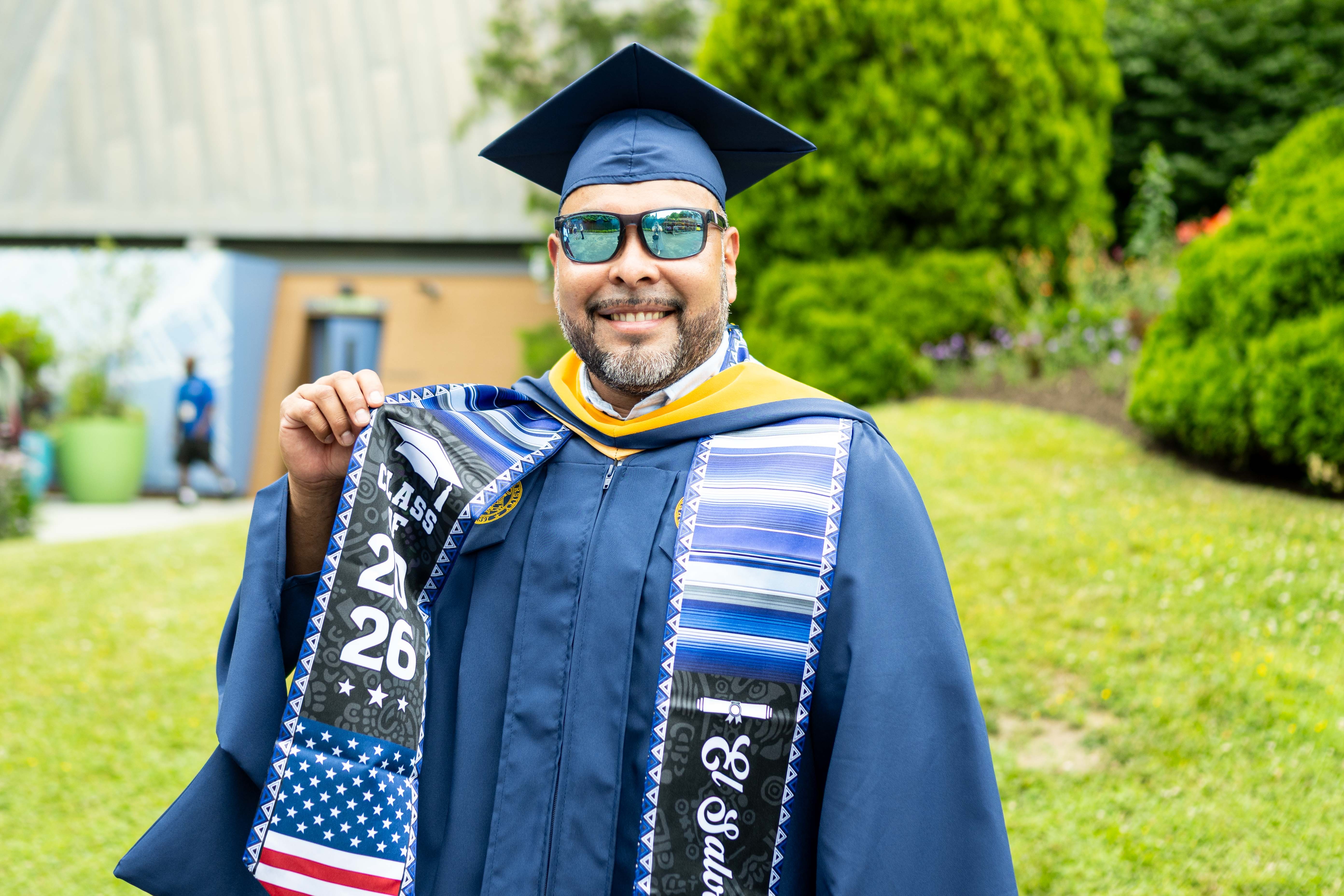 Grad Juan Argueta in cap and gown