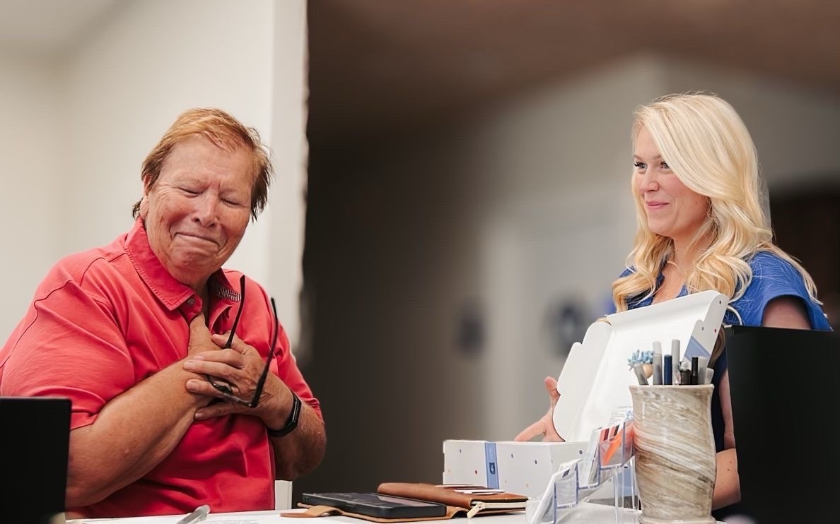 Emily McMahan and happy tinnitus patient