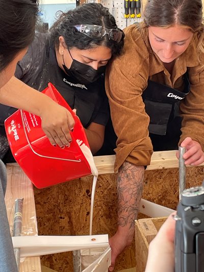 First plaster pour by inaugural O&P class