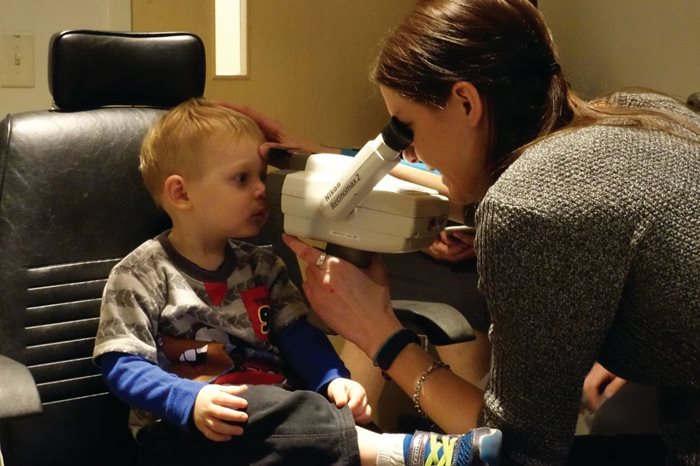 Head Start client eye exam