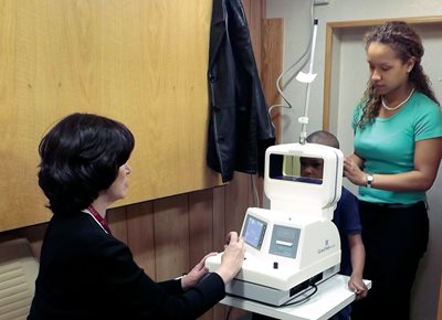 Head Start client eye exam