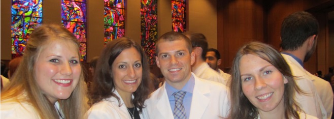 students at white coat