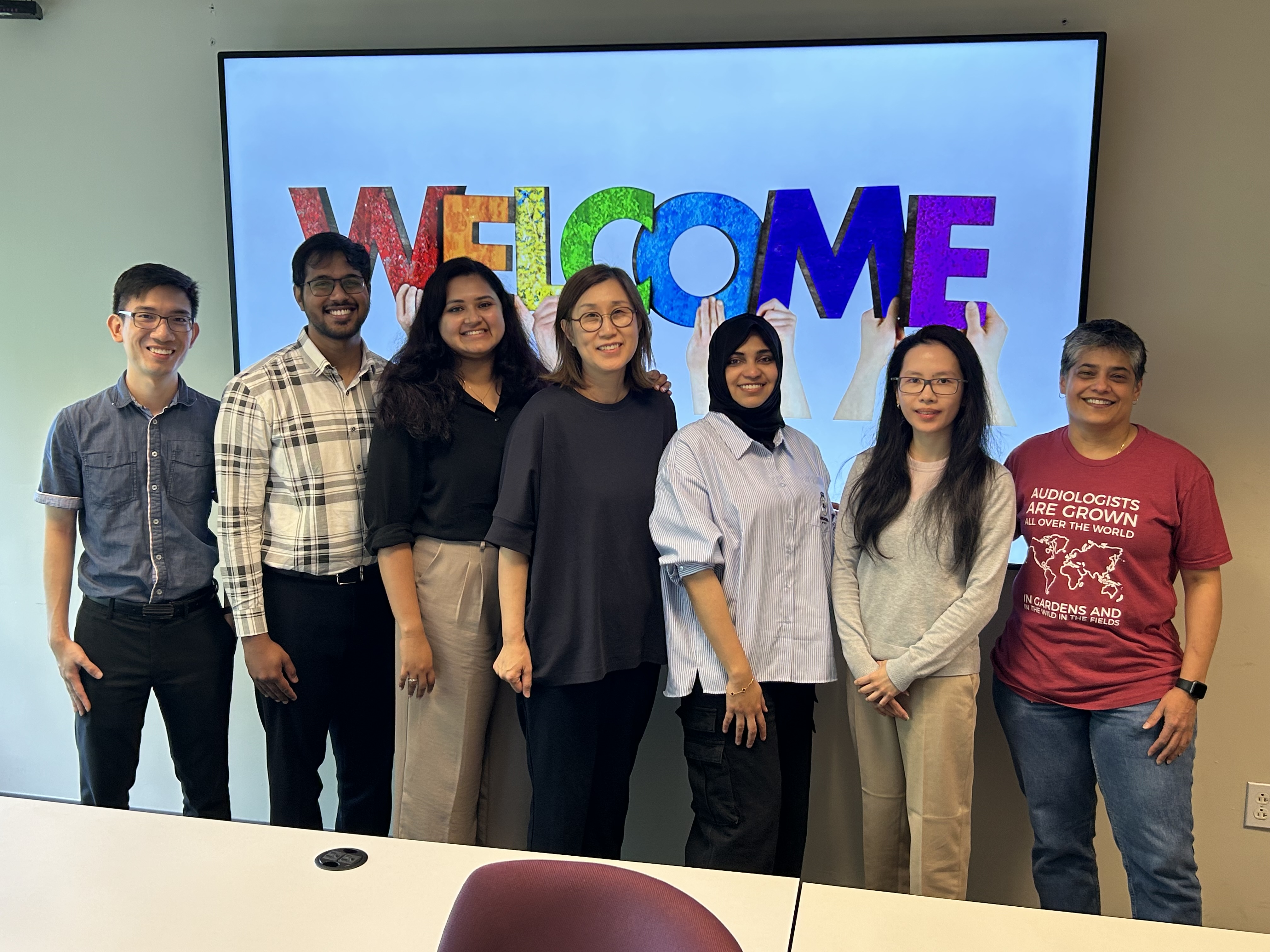 Group of AUD Distance Ed students in classroom