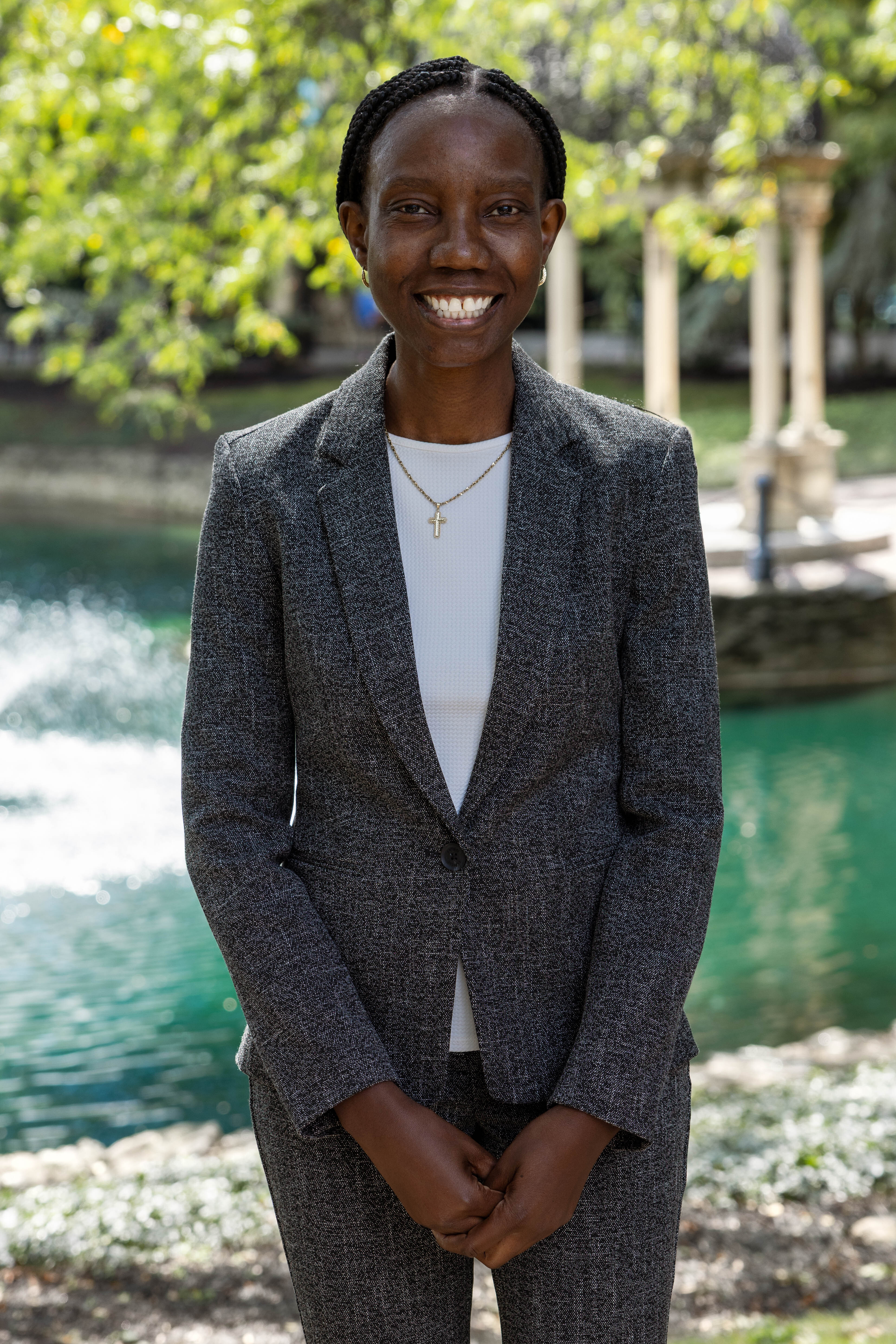 Josephine Ibironke next to Salus gazebo pic