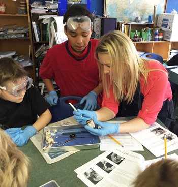 Kalie McCartin teaching students