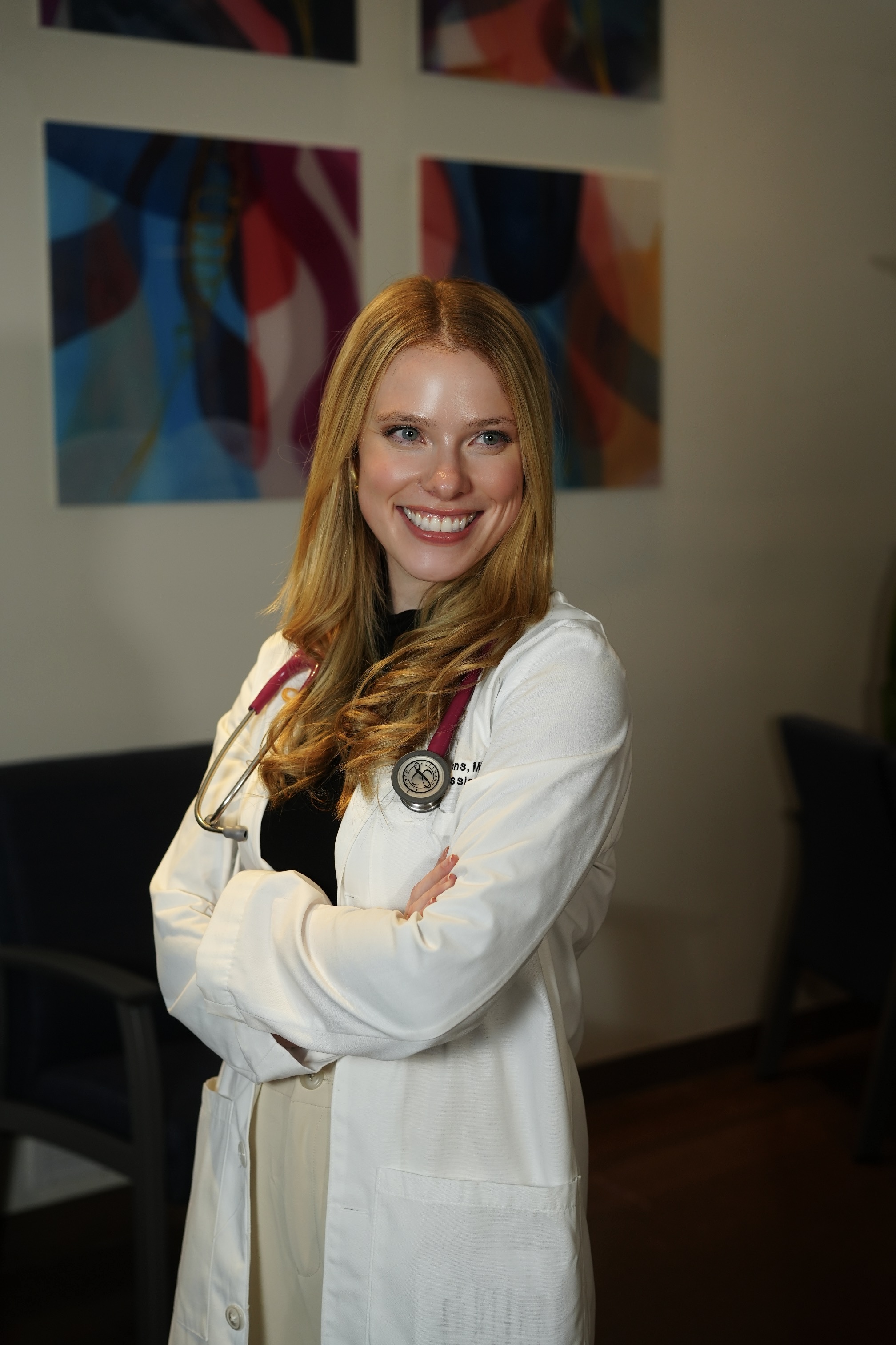 Kelsey Hopkins in white coat 