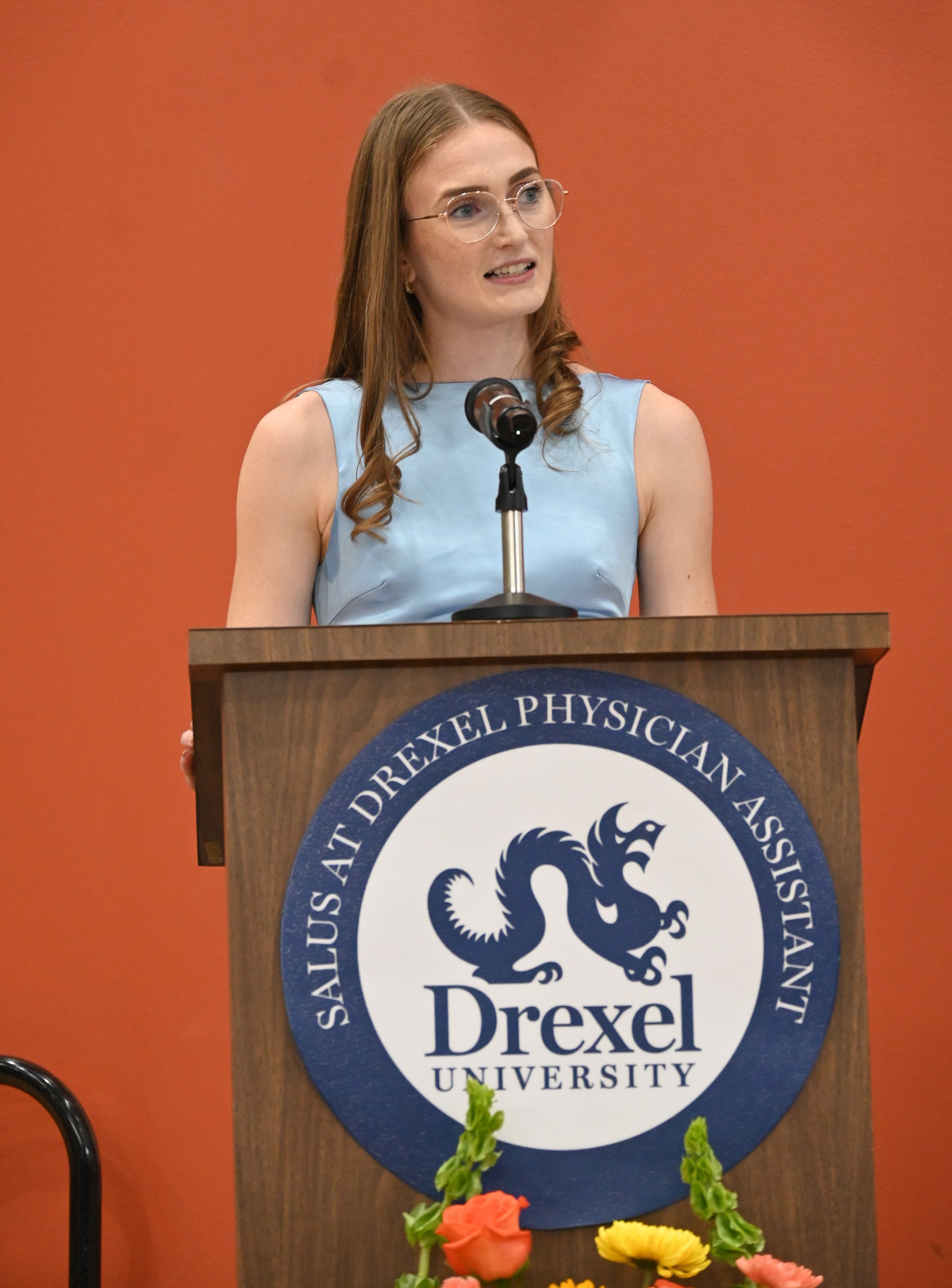 Class president Emily Lutz at podium pic3