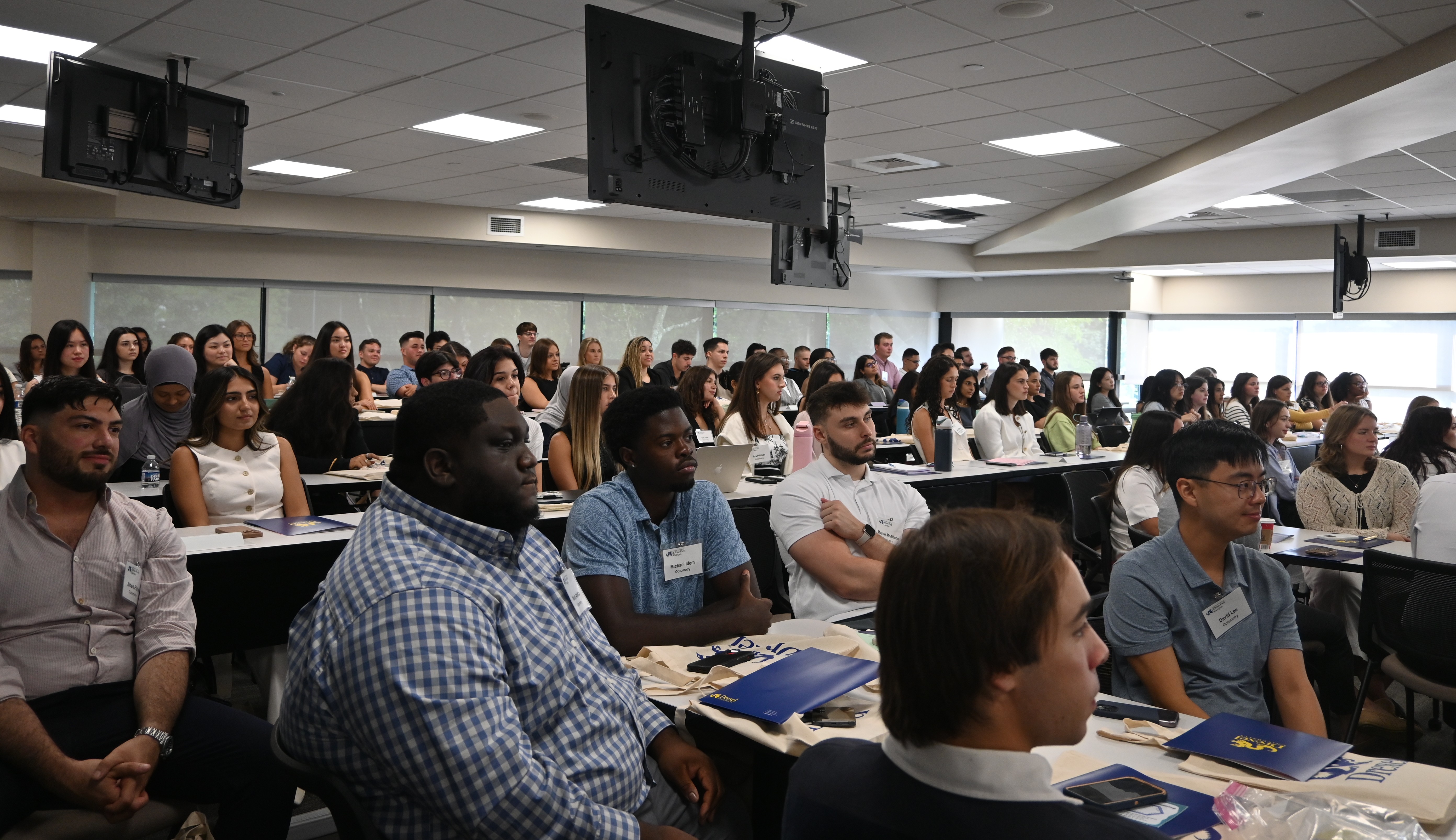 Students in classroom at orientation pic