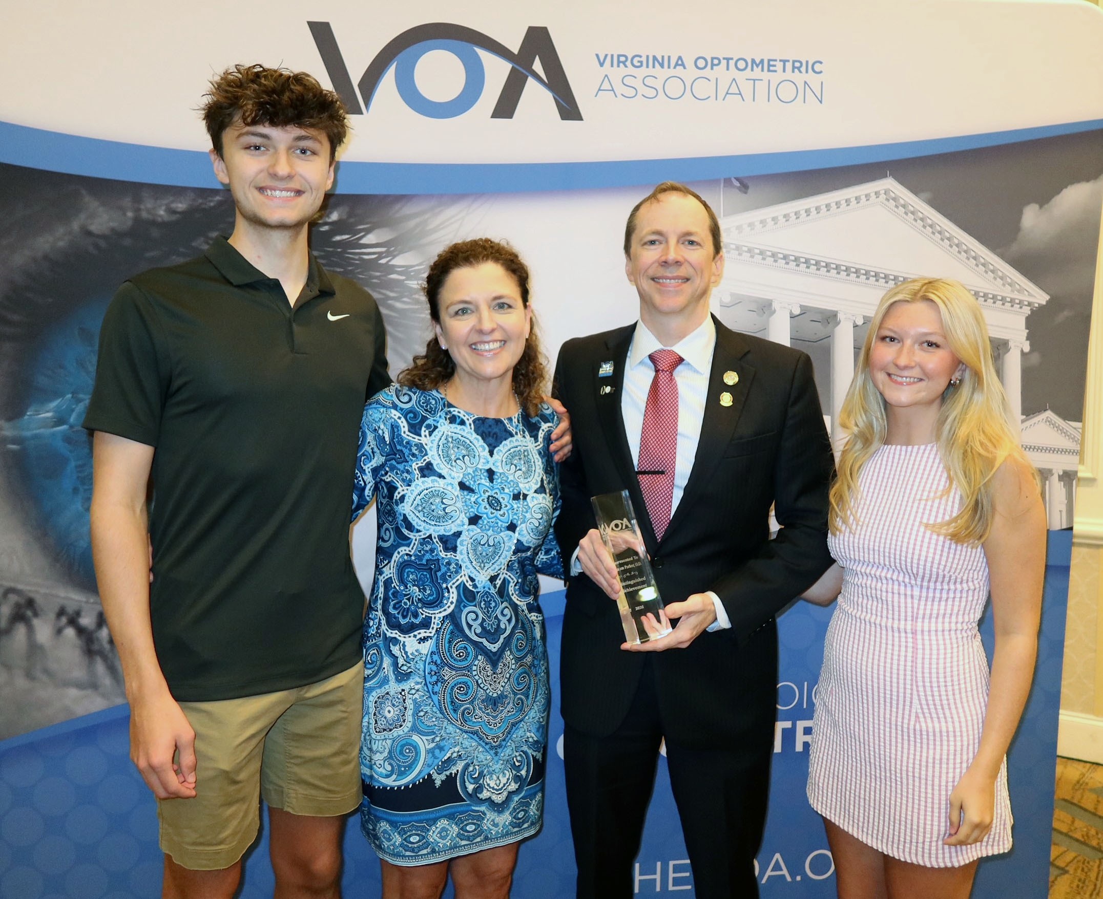 Parker family with award