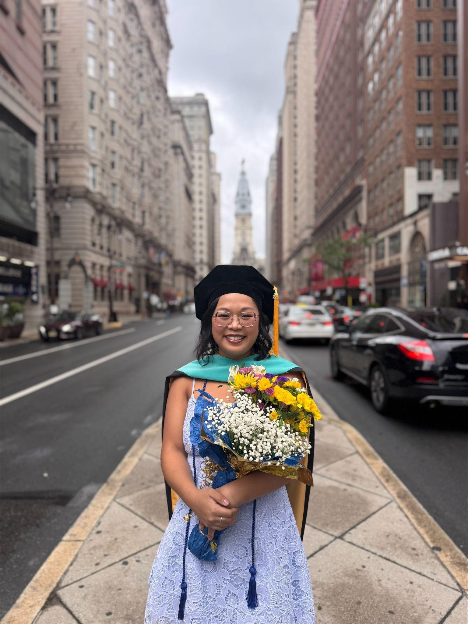 Dr. Brodt on Broad Street after commencement