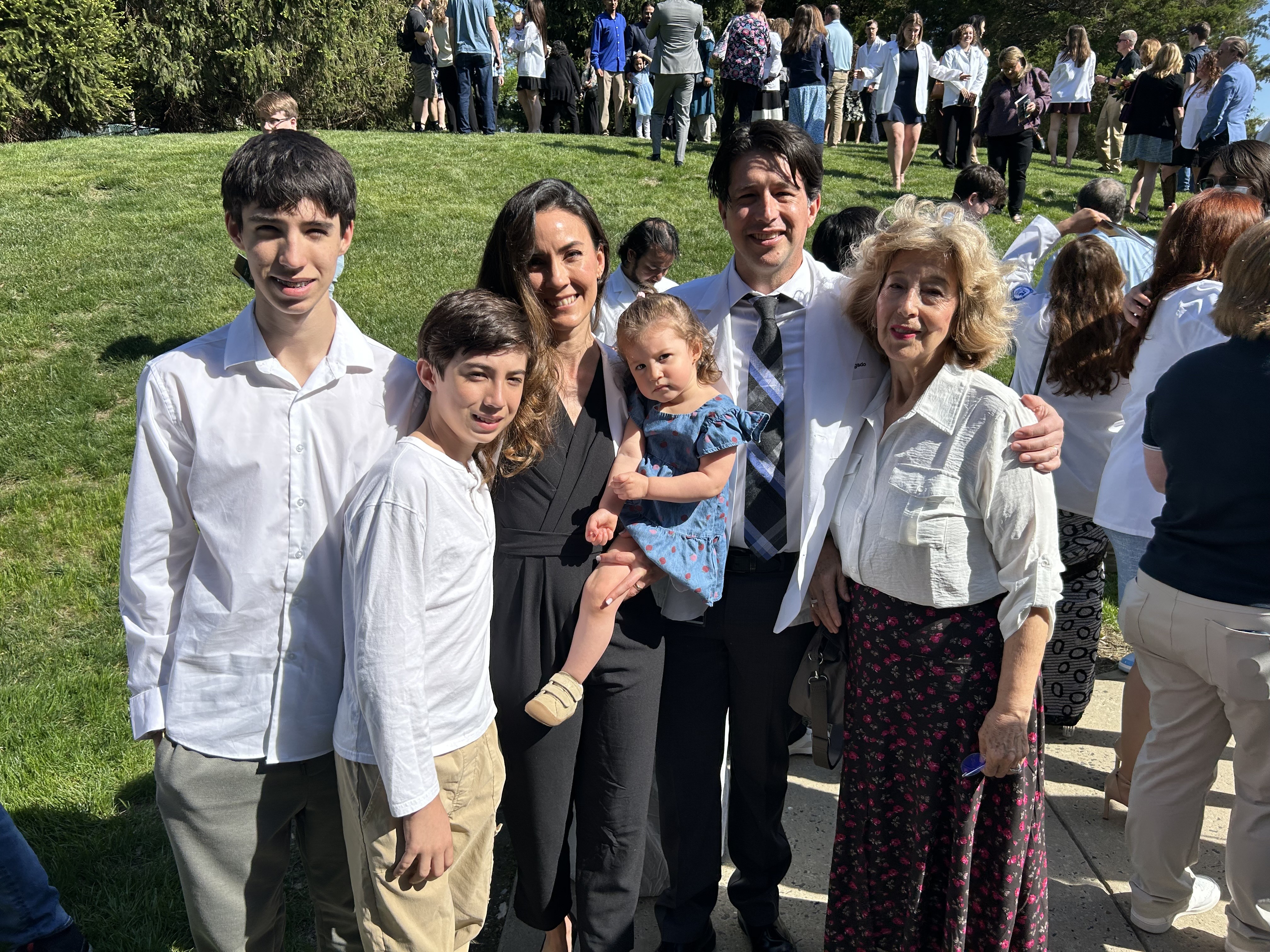Ric and Patti and family at White Coat ceremony