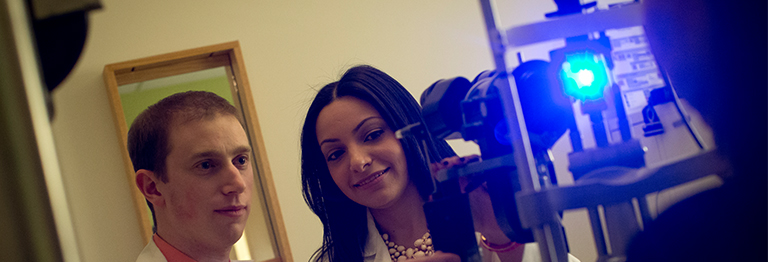 students practicing in the OD lab