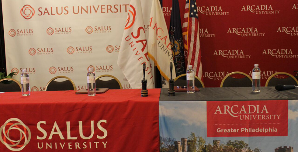 Table at MOU signing
