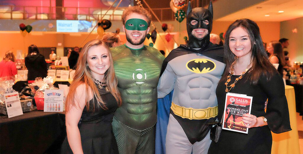 students with superheroes
