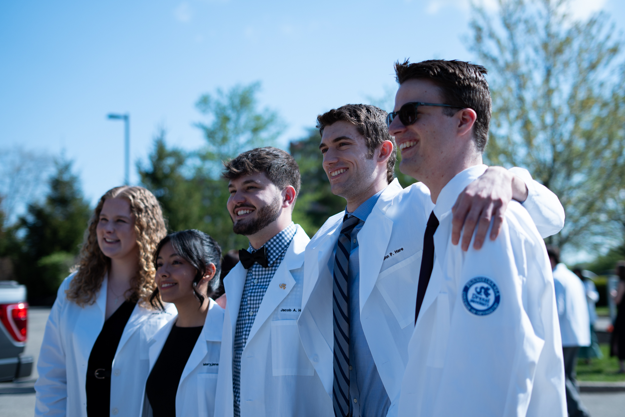 PCO students wearing white coats