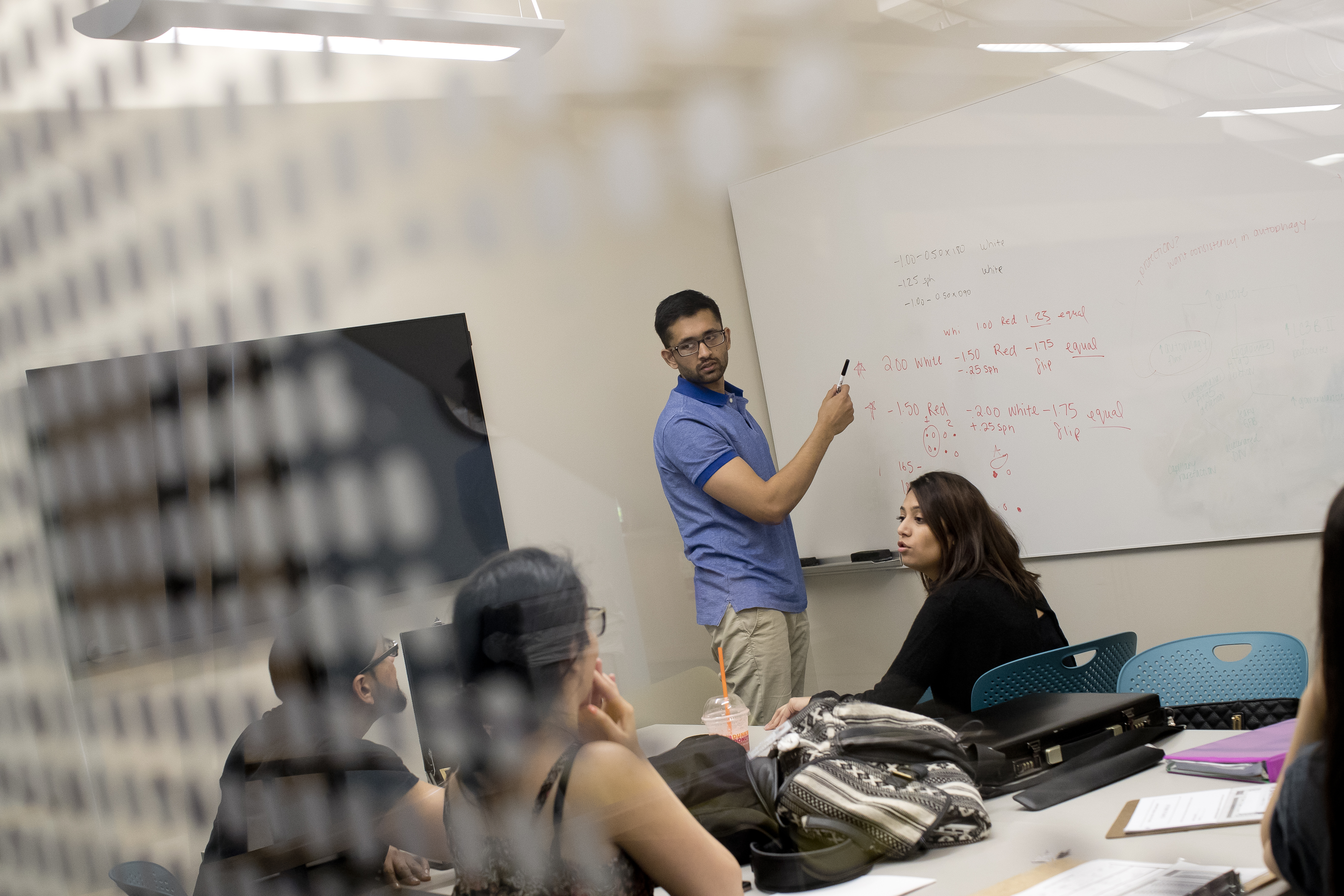 students studying in a conference room