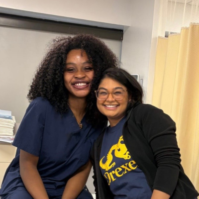 Alice and classmate in PA lab