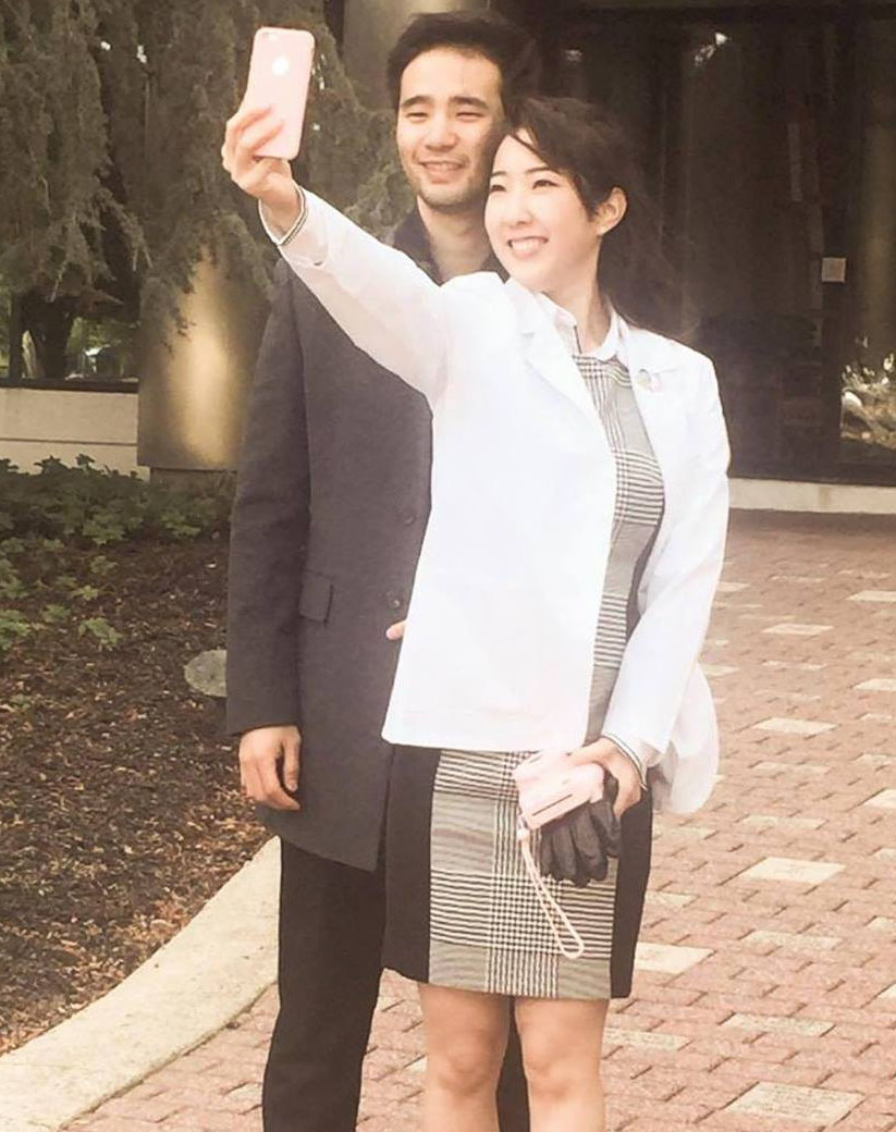 natalie taking a selfie with her husband