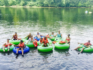 Tubing along the Delaware River 