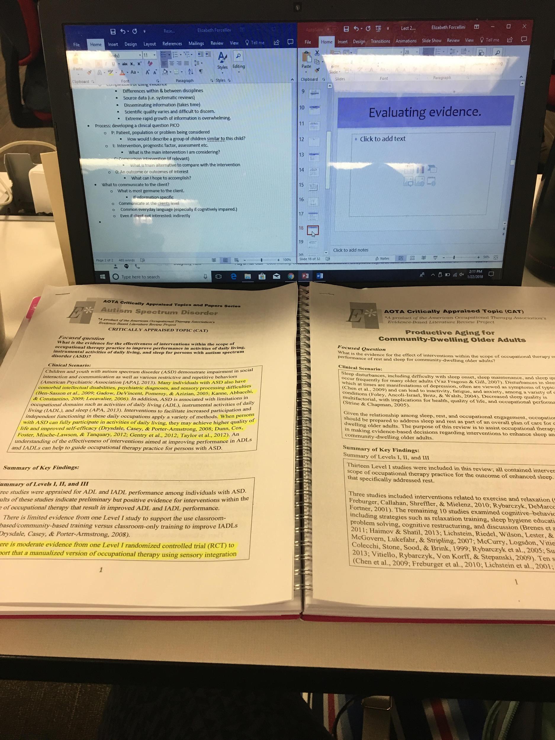 Liz's computer set up