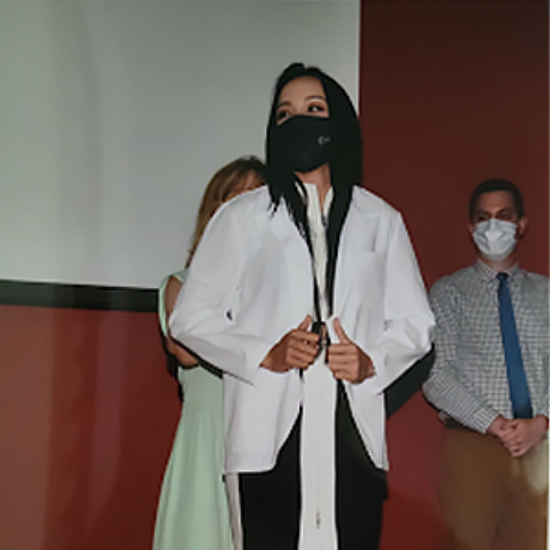 Emaree stone receiving her white coat