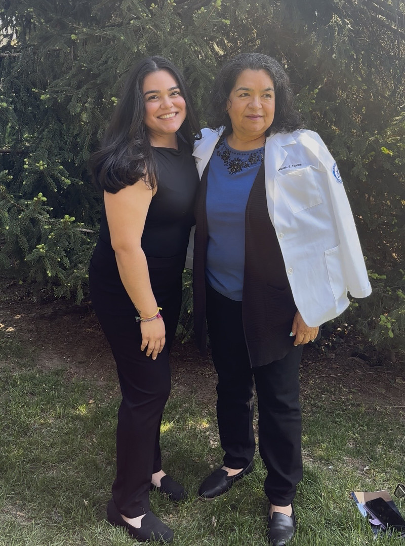 Mariah and her family at the white coat ceremony