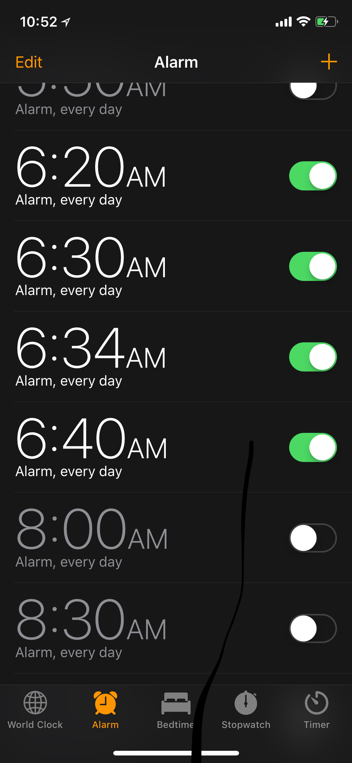 Carly phone alarms
